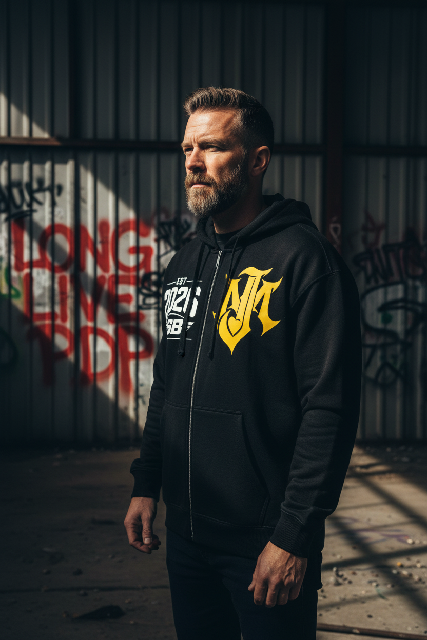 JOMALI Drop-Shoulder Zip Up Hoodie