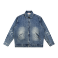 Vintage Wash Zip Up Denim Jacket
