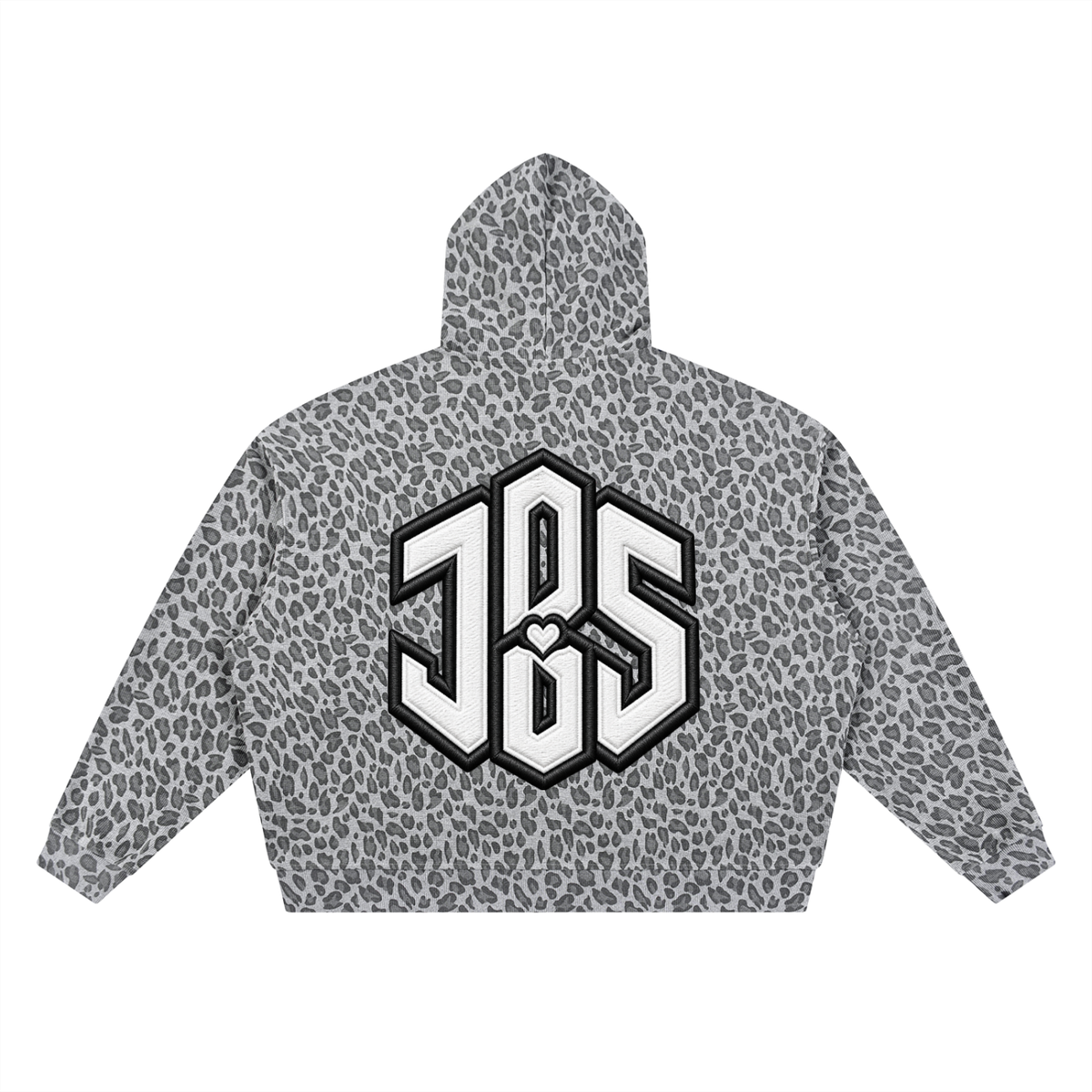 Unisex Leopard Print Waffle Full Zip Hoodie