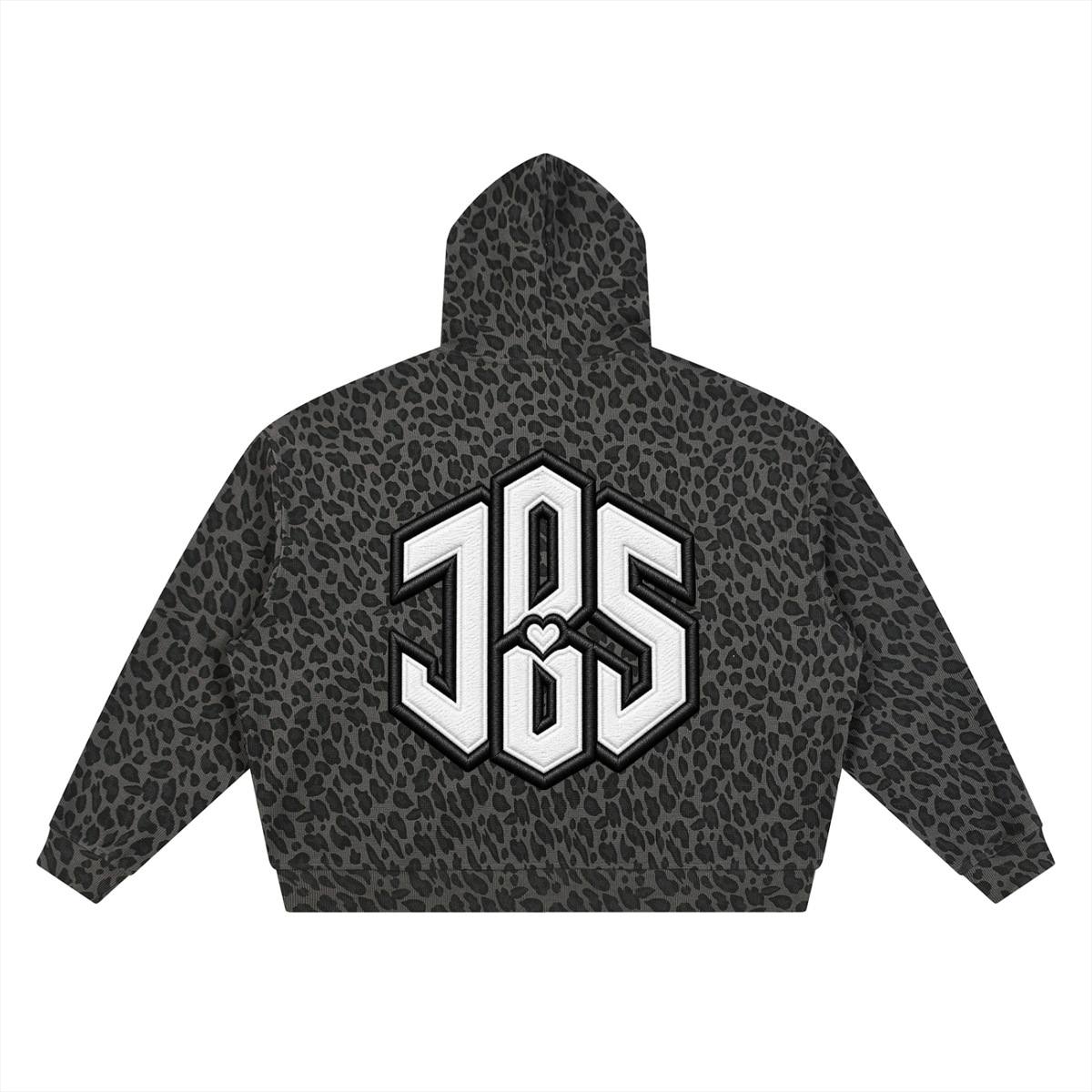 Unisex Leopard Print Waffle Full Zip Hoodie