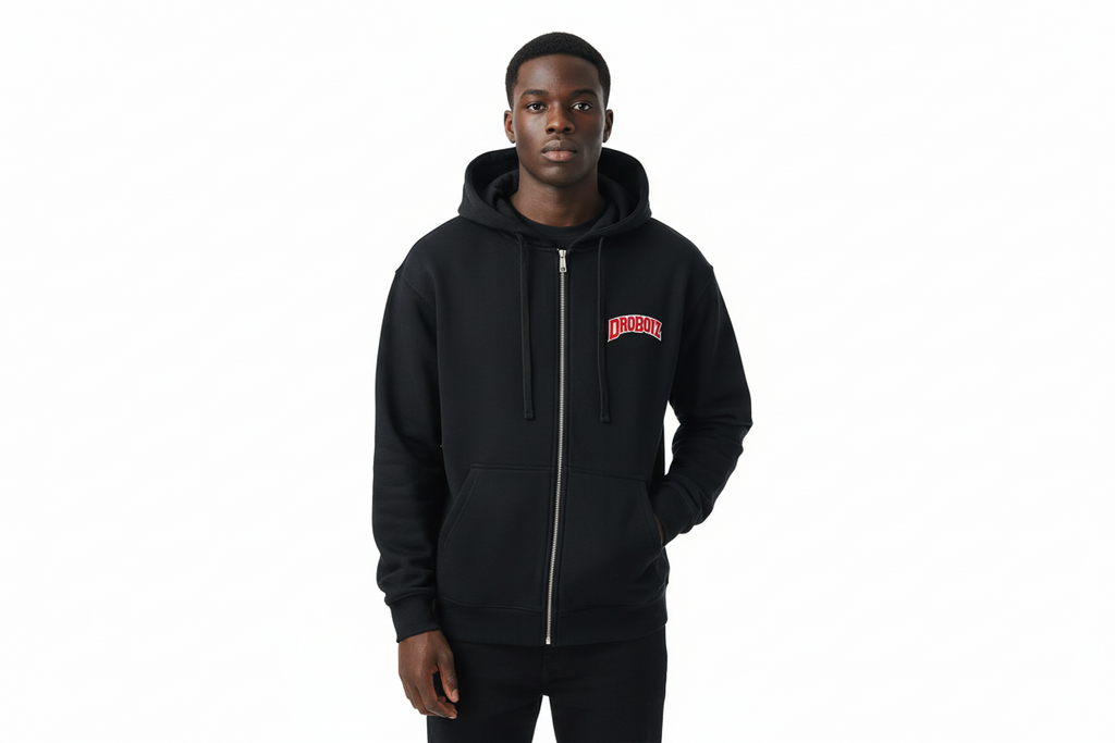 DROBOIZ drop shoulder zip up hoodie