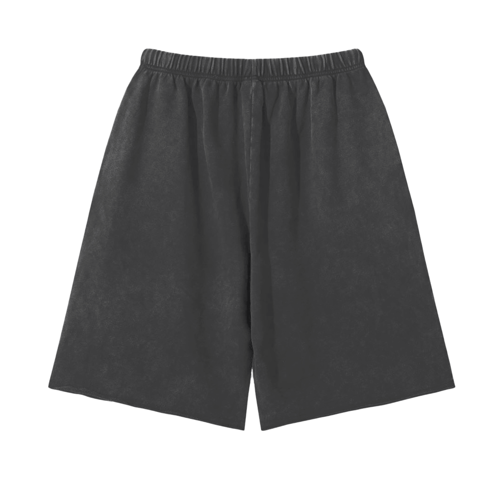 JOMALI Snow Washed Raw Hem Shorts