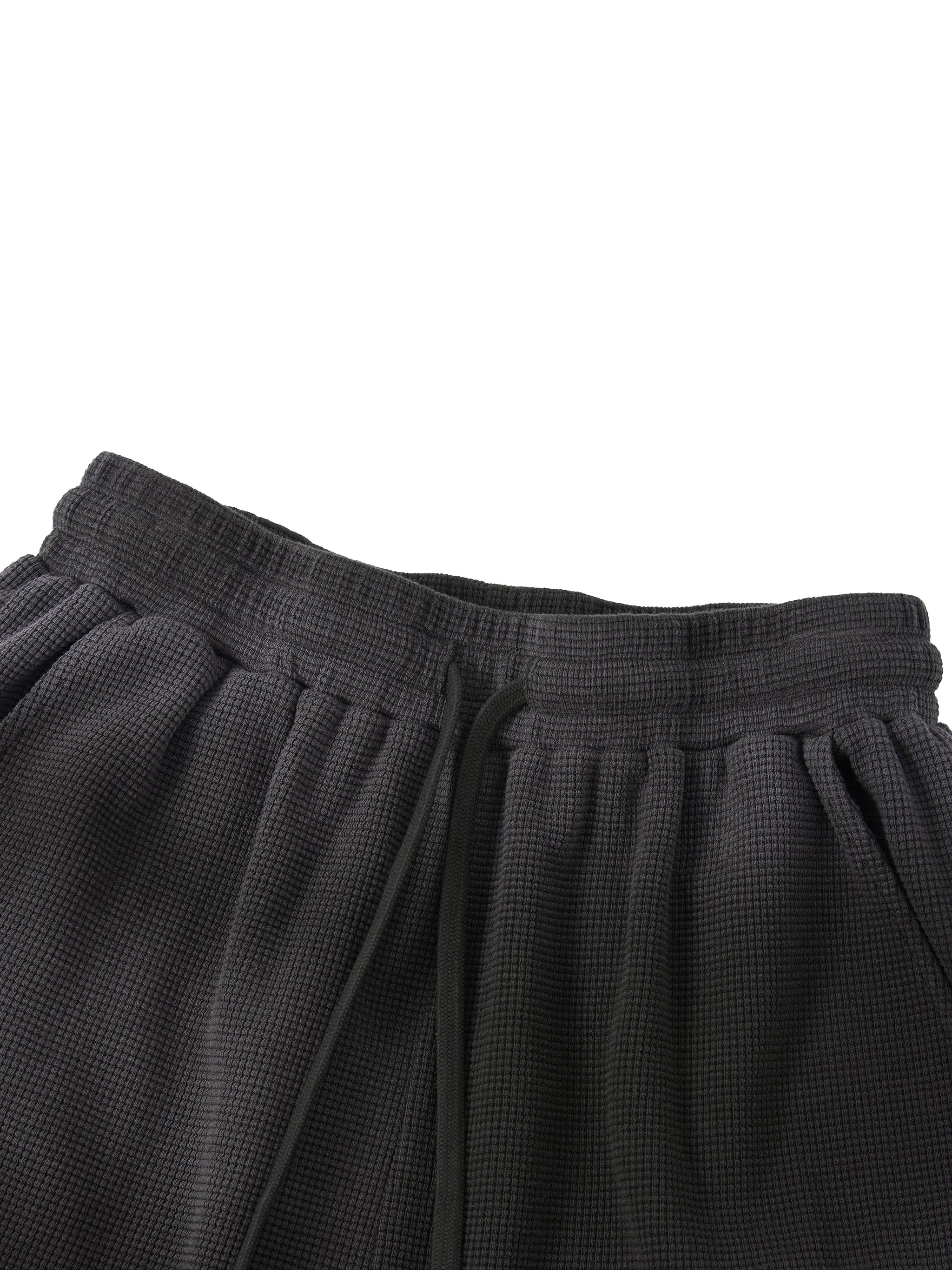 JOMALI Unisex Sunfade Waffle Raw Hem Shorts