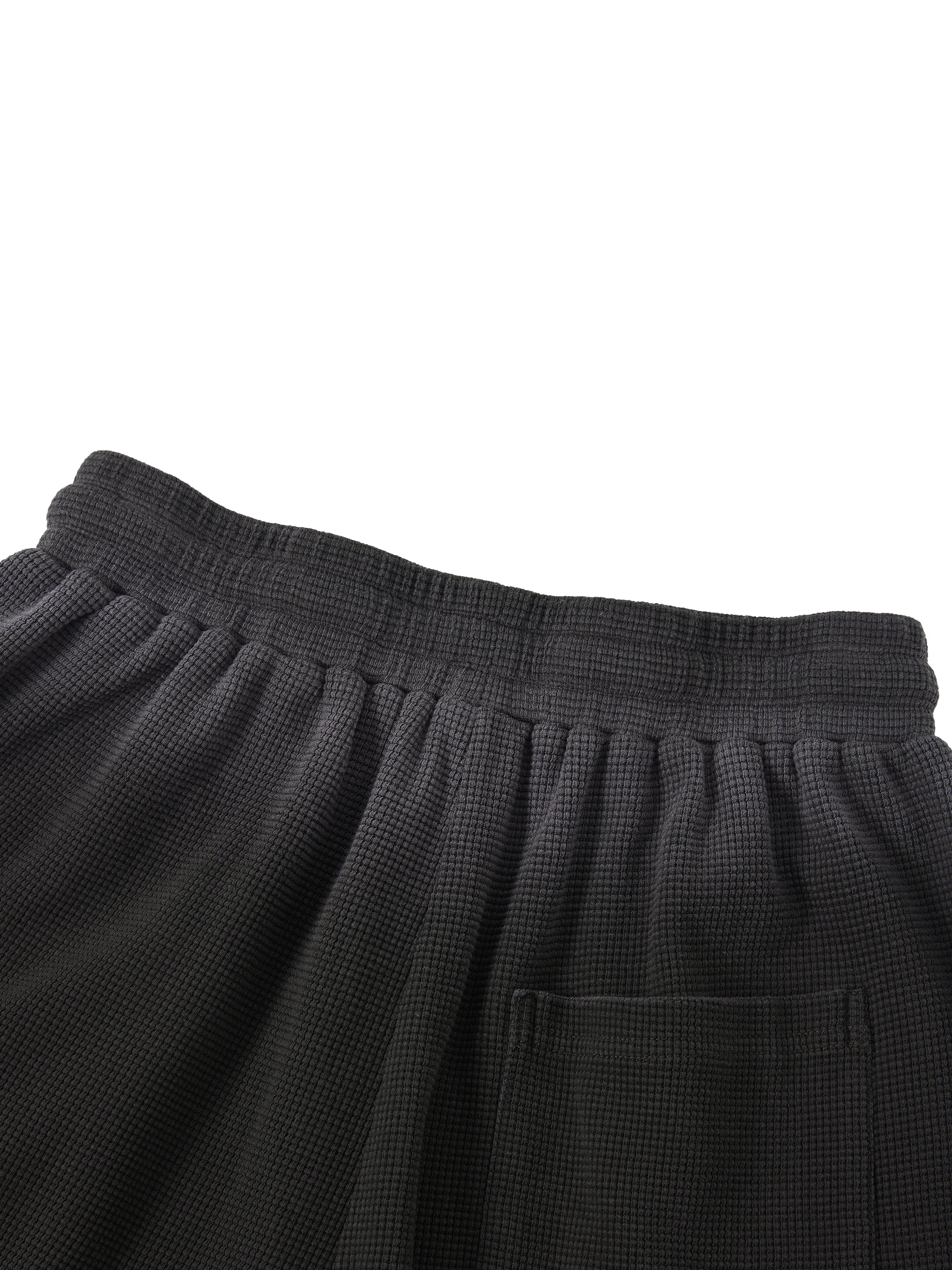 JOMALI Unisex Sunfade Waffle Raw Hem Shorts